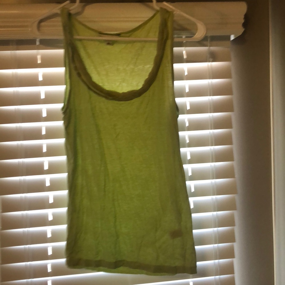 Banana Republic lime green sleeveless top.